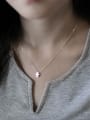 thumb Simple Little Cross Silver Smooth Necklace 1