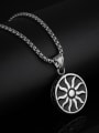 thumb Stainless Steel With Black Gun Plated Vintage Round with sun Necklaces 1