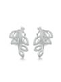 thumb Leaves-shape Exquisite Handmade Matt Stud Earrings 0