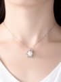 thumb Sterling Silver with AAA zircon natural pearls and Snowflake Necklace 1