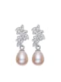 thumb Fashion Leaves-stack Freshwater Pearl Stud Earrings 0