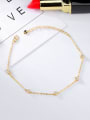 thumb Simple Cubic Rhinestones Gold Plated Anklet 2