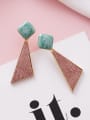 thumb Alloy With Rose Gold Plated Simplistic Geometric  Texture Drop Earrings 1