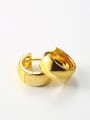 thumb Simple Smooth Gold Plated Clip Earrings 0