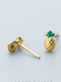 thumb Personality Cute golden fruit Pineapple S925 Silver earrings 1