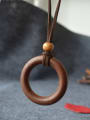thumb Unisex Wooden Round Shaped Necklace 0