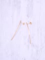 thumb Titanium With Gold Plated Simplistic Smooth Fringe Threader Earrings 4