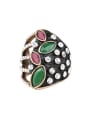 thumb Unique Vintage style Oval Resin stones White Rhinestones Alloy Ring 0