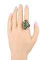 thumb Retro style Resin stones Crystals Oval Alloy Ring 1