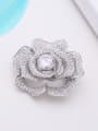 thumb Elegant Cubic Zirconias-covered Flower Copper Brooch 2