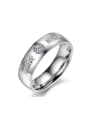 thumb Fashion Shiny Zircon Titanium Lovers Ring 2