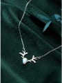 thumb 925 Sterling Silver With Silver Plated Simplistic Antler Water Drop Necklaces 2