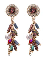 thumb Alloy With Rose Gold Plated Ethnic Round Flower Tassel  Drop Earrings 0