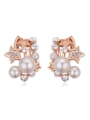thumb Fashion Imitation Pearls Stars Rose Gold Plated Alloy Stud Earrings 2