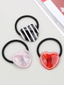 thumb Rubber Band With Cellulose Acetate  Cute Heart ShapedHair Ropes 2