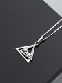 thumb Exquisite Double Triangle Shaped Rhinestone S925 Silver Pendant 1