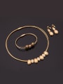 thumb Alloy Imitation-gold Plated Fashion Rhinestones Oval shaped Three Pieces Jewelry Set 1