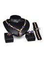 thumb 2018 Alloy Imitation-gold Plated Fashion Stones Four Pieces Jewelry Set 2