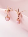 thumb 925 Sterling Silver With 18k Rose Gold Plated Cute Bowknot Stud Earrings 0