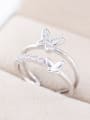 thumb Micro Pave Butterfly Exquisite Zircons Opening Ring 2