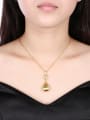 thumb Simple Water Drop Hollow Round Necklace 1