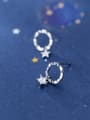 thumb 925 Sterling Silver With Silver Plated Personality Round&Star Stud Earrings 1