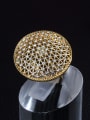 thumb Luxury 18K Gold Plated Net Design Zircon Ring 1