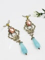thumb Vintage Hollow Pattern Natural Stone Earrings 1