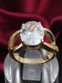 thumb Exquisite 18K Gold Plated Oval Shaped Zircon Ring 1