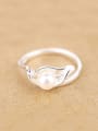 thumb Freshwater Pearl Silver Opening Ring 0