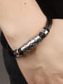 thumb Punk style Titanium Woven Artificial Leather Bralelet 2