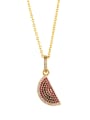 thumb Copper With Cubic Zirconia Cute Friut Pineapple watermelon Necklaces 1