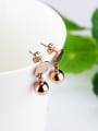 thumb Simple Rose Gold Plated Bead Stud Earrings 2