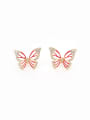 thumb Creative Butterfly Shaped Rhinestones Enamel Stud Earrings 2