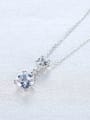 thumb 925 Sterling Silver With Cubic Zirconia Simplistic Square Necklaces 3