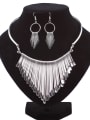 thumb Exaggerated Tassels Alloy Two Pieces Jewelry Set 0