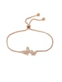 thumb Copper With Cubic Zirconia Simplistic Butterfly Bracelets 1