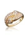 thumb Women Exquisite 18K Gold Plated Geometric Zircon Ring 0