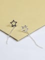 thumb Simple Hollow Star Tiny Beads Line 925 Silver Stud Earrings 1