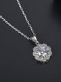thumb Copper With Platinum Plated Cute Flower Necklaces 1
