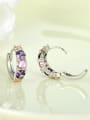 thumb Fashion Double Color Cubic Zirconias Copper Earrings 2