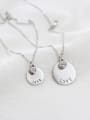 thumb 925 Sterling Silver With Silver Plated Romantic Round Monogram & Name Necklaces 0