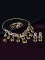 thumb 2018 Alloy Imitation-gold Plated Ethnic style Water Drop shaped Stones Four Pieces Jewelry Set 1