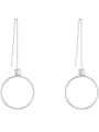thumb Simple austrian Crystals Round Alloy Line Earrings 1