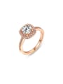 thumb Rose Gold Plated Round Shaped Zircon Ring 0