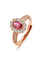 thumb Rose Gold Plated Gemstone Flowery Ring 0