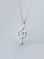 thumb Sterling silver sweet micro-inlay note necklace 0