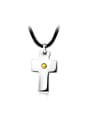 thumb Delicate Cross Shaped Artificial Leather Necklace 0