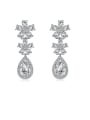 thumb Copper With Platinum Plated Delicate Flower Drop Earrings 4
