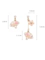 thumb Alloy With Rose Gold Plated Personality Flower Fan Asymmetry Drop Earrings 1